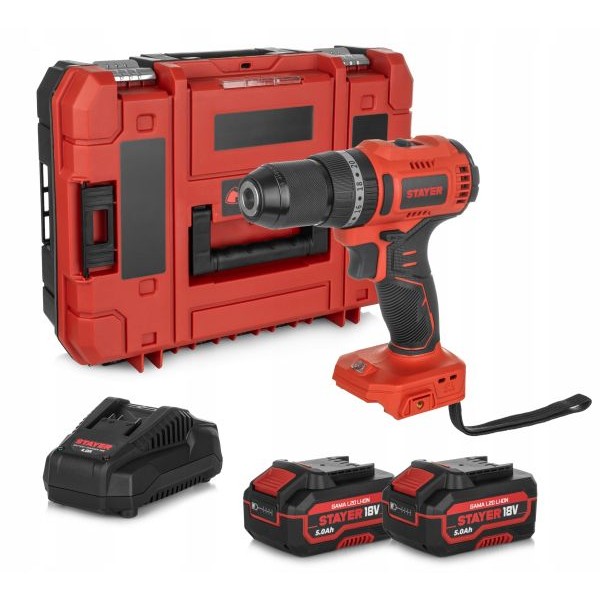 Акумулаторен безчетков ударен винтоверт Stayer PBL 50 L2022 PK, 18 V, 50 Nm, 2×2.0 Ah и ззарядно